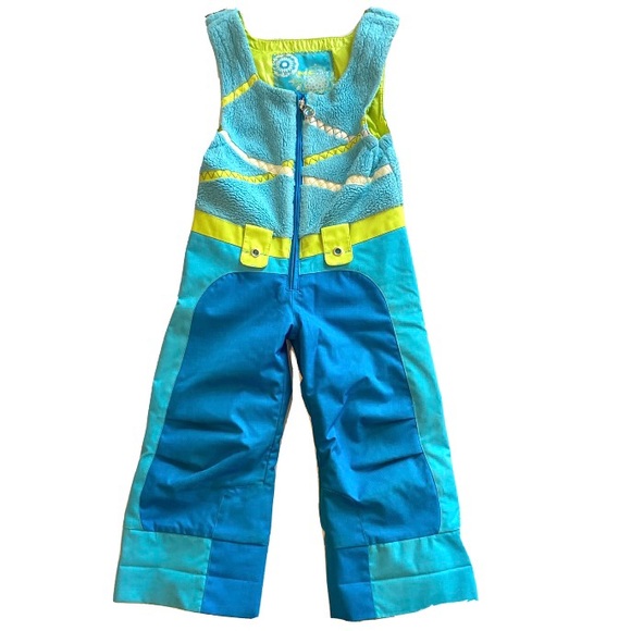 Obermeyer Other - Obermeyer love fleece ski snow bib pants girls 3 blue insulated warm zip i grow